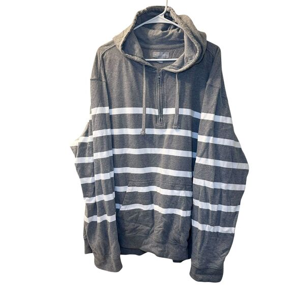Falls Creek 1/4 Zip Pullover Hoodie Men Size XXL Gray/White Causal Activewear - Picture 1 of 3